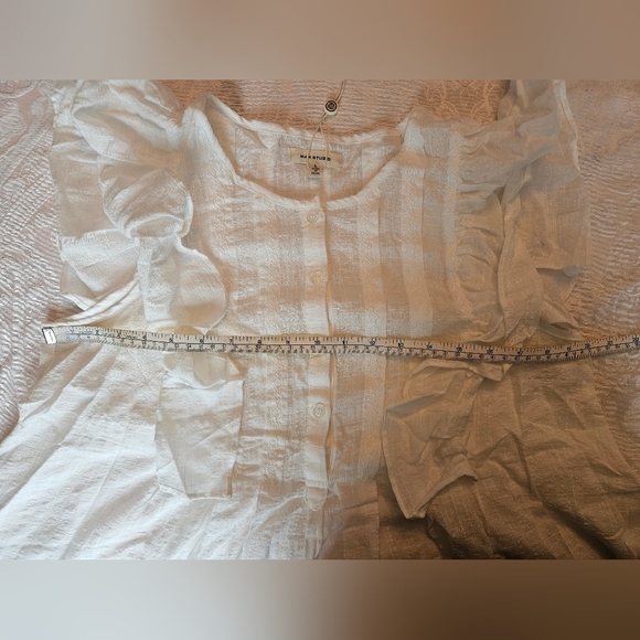 Max Studio White Ruffle Blouse - Picture 12 of 15